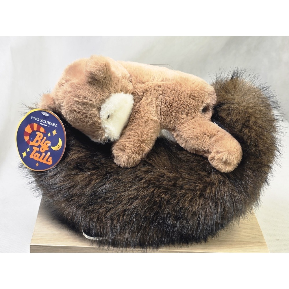 FAO Schwartz New York BIG TAILS Collection Plush Squirrel 10" NWT